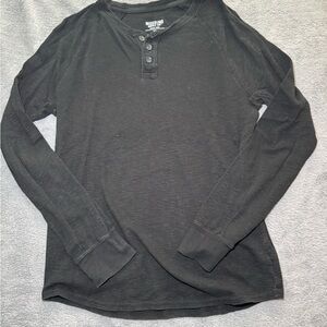 Mossimo Supply Co. Black Long-Sleeve Henley Thermal
